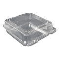 Durable Packaging Plastic Clear Hinged Containers, 9 x 9, Clear, PK200 PXT900